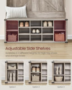 VASAGLE Hall Tree with Bench and Shoe Storage, 16 Open Compartments - Image 4