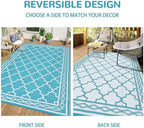 GlowSol Reversible Outdoor Rug 9x18 ft Clearance, Waterproof Outdoor Plastic - Image 4
