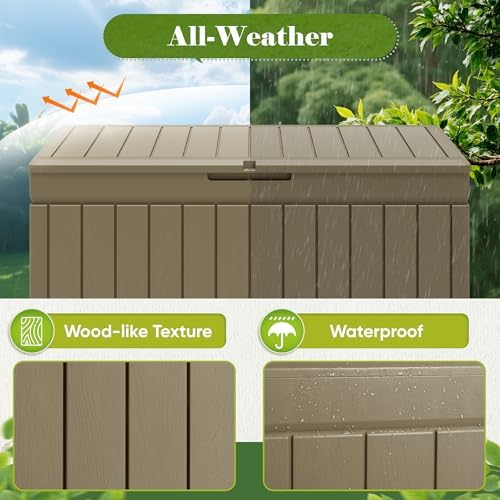 Flamaker Outdoor Storage Box 80 Gallon Resin Waterproof Deck Box - Image 7