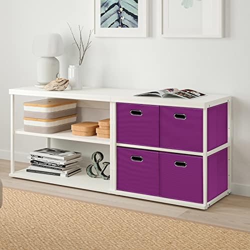 Black Foldable Storage Cubes Bins, Fabric Storage Box Cubes Organizer Baskets - Image 5