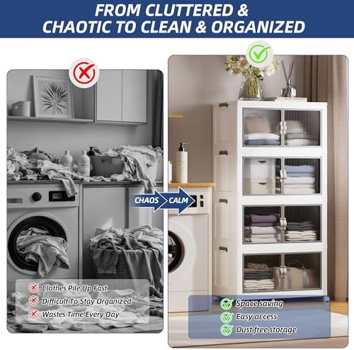 SAILUN 580Qt Stackable Storage Bins, Storage Cabinet Drawer - Image 2