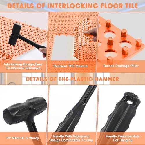 Drydiet 12 Pack Drainage Tiles Modular Interlocking Floor Tiles - Image 3