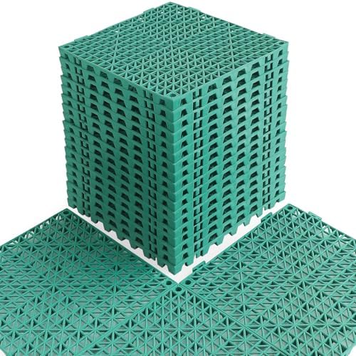MAXWAVE 18 Pack 12" x 12" Modular Interlocking Floor Mats, Soft PVC Non-Slip by MAXWAVE