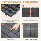 44 Pack Plastic Interlocking Deck Tiles, 12 x 12 Inch Waterproof Outdoor Floor - Image 6