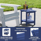 LUE BONA Outdoor Side Table, 2-Tier HDPS Small Patio Table - Image 5