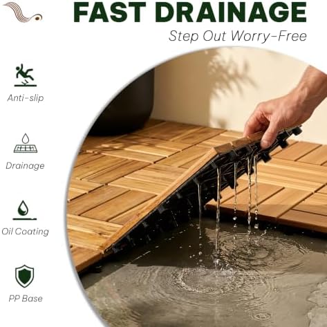 Acacia Interlocking Deck Tiles, 12 Slats - Image 6