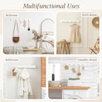 Coat Rack Wall Mount, Wooden Coat Hanger - Image 6