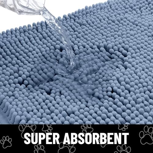 Smiry Dog Door Mat for Muddy Paws, Absorbent Non Slip Dirt Trapper - Image 5