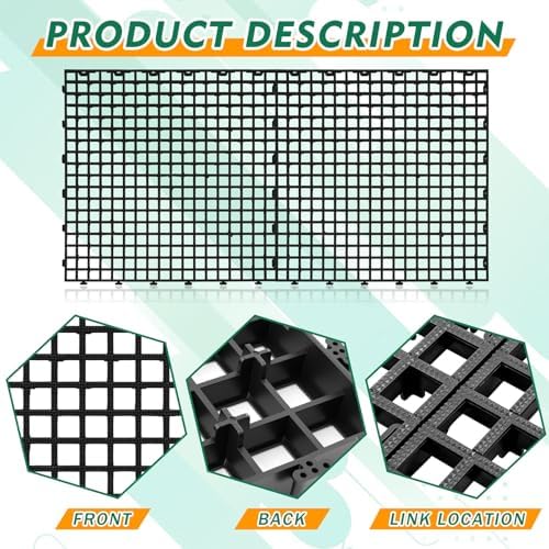 5 Pcs Ground Protection Mats, Interlocking Black 23.6 x 23.6 in - Image 3