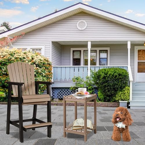 LZRS 24" Double Adirondack Outdoor Side Table, Pool Composite Patio Table - Image 6