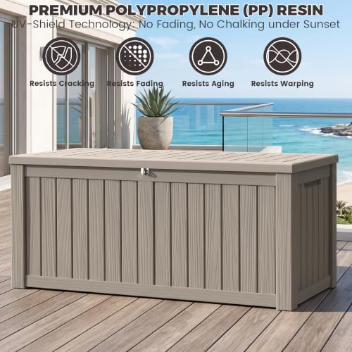 Outdoor Storage Box, 150 Gallon Waterproof Deck Box - Image 4