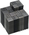 PrimeZone 81 PCS Solid Acacia Wood Interlocking Patio Deck Tiles Outdoor by PrimeZone