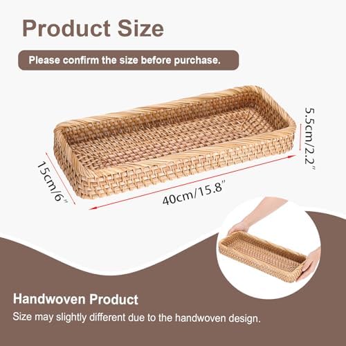 Hipiwe 15.8" Rattan Bathroom Basket Tray - Image 4