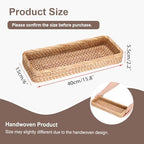 Hipiwe 15.8" Rattan Bathroom Basket Tray - Image 4