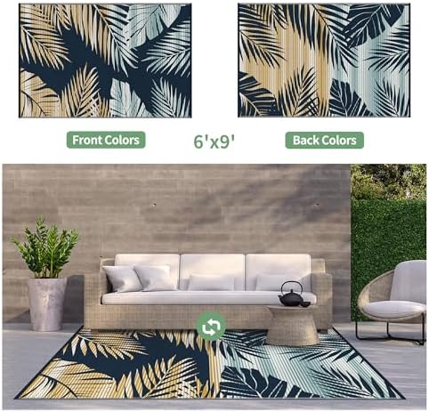 GENIMO Outdoor Rug, Waterproof Plastic Rugs - Image 2