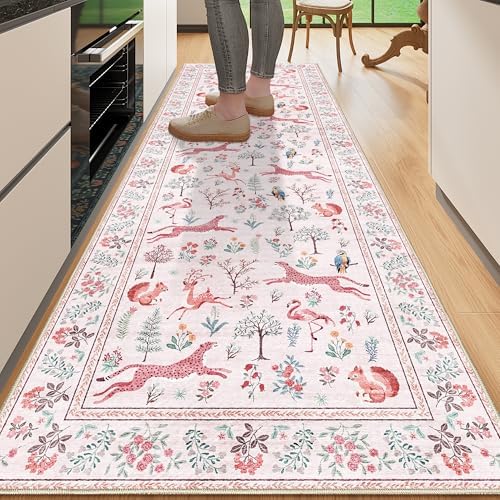 DUKINO 2x6 Runner Rug, Washable Animal Kitchen Rugs Non Slip by DUKINO