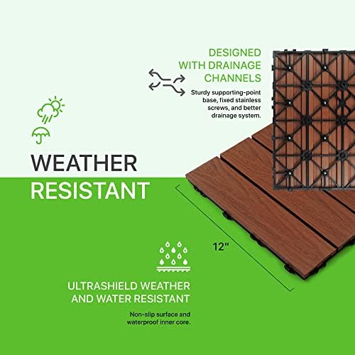NewTechWood UltraShield Naturale 1 ft. x 1 ft. Composite Deck Tiles - Image 3