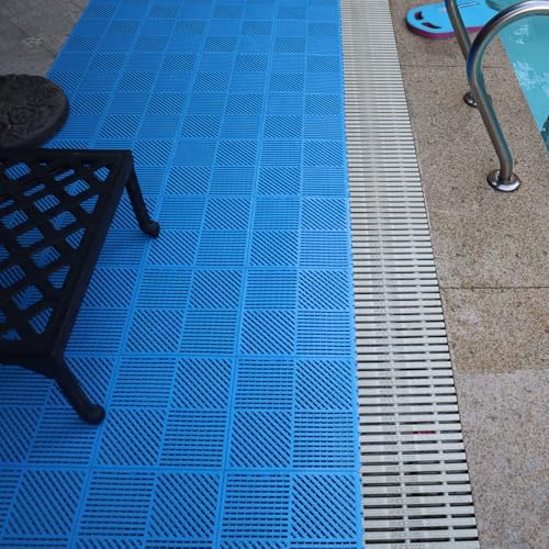 18 Pack Modular Interlocking Floor Tiles Anti-Slip Drainage Mat - Image 4