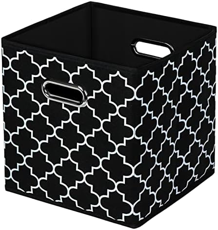 Black Foldable Storage Cubes Bins, Fabric Storage Box Cubes Organizer Baskets by HEAYEEG