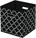 Black Foldable Storage Cubes Bins, Fabric Storage Box Cubes Organizer Baskets by HEAYEEG