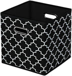 Black Foldable Storage Cubes Bins, Fabric Storage Box Cubes Organizer Baskets by HEAYEEG