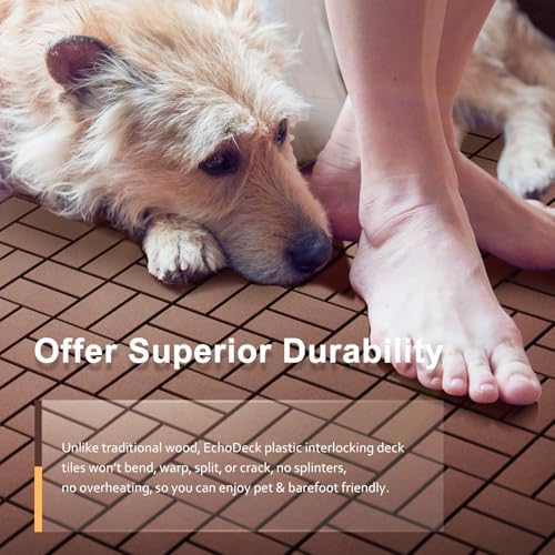 EchoDeck Interlocking Deck Tiles, 54 Pack Deck Tiles Interlocking Outdoor All - Image 3