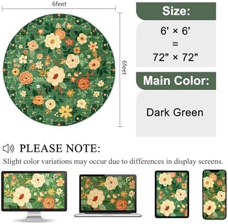 DUKINO 6ft Round Rug, Washable Circle Rug - Image 2