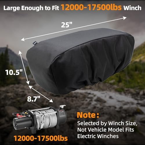Winch Cover, Heavy Duty Waterproof Winch Protection - Image 3
