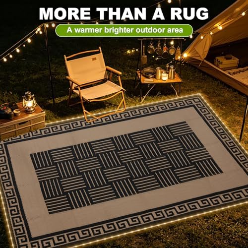 YONILE Solar LED Outdoor Rug 9x12 ft Waterproof - Image 3