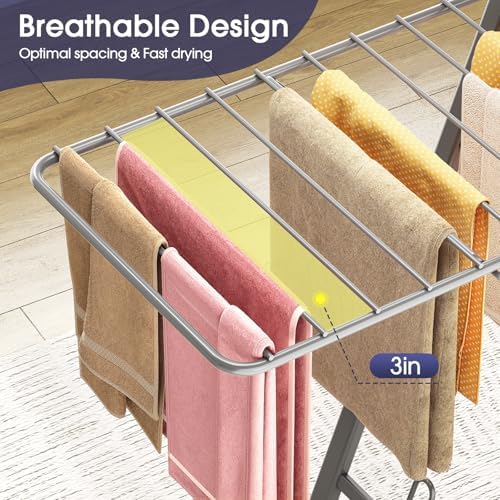APEXCHASER Clothes Drying Rack, 67.7" L Height Adjustable - Image 5