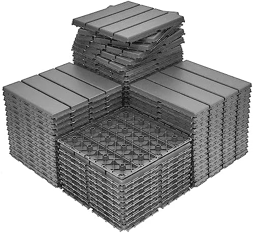 60 sq. ft Plastic Interlocking Deck Tiles, 60 Pack Patio Deck Tiles, Patio by MinCHI257