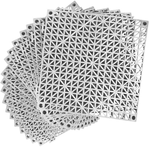 MYFAMIREA Modular Interlocking Cushion 18 Pack 11.8" x 11.8" Rubber Floor Tiles by MYFAMIREA