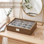 8 Slots Sunglass Organizer, PU Leather Eyewear Display Tray - Image 2