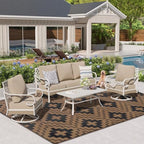 SAND MINE Waterproof Outdoor Rug 5x8 ft, Reversible Plastic Straw Area Rug - Image 6