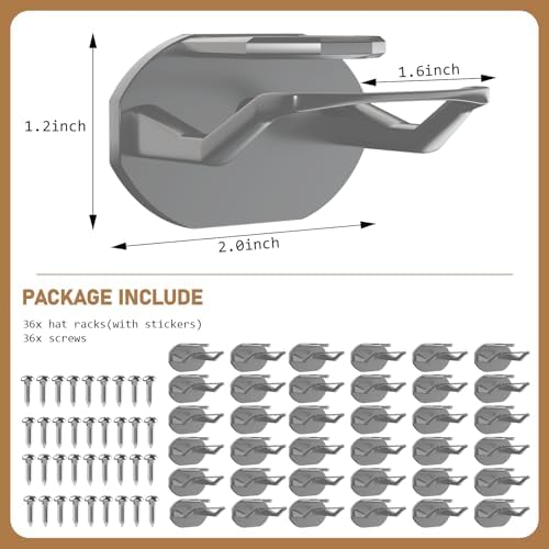 Niunuerga 36 Pack Adhesive Hat Hooks - Image 4