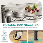 SINGAYE 5 Shelves Storage Shelf Wire Shelving Unit Metal Adjustable Wheels - Image 3