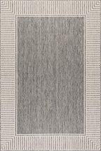 nuLOOM Asha Grey Bordered Power Loomed Indoor/Outdoor Area Rug - Image 3