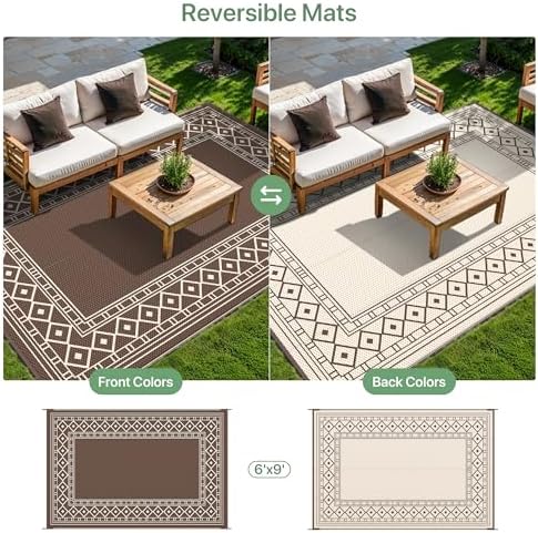 GENIMO Outdoor Rug, Waterproof Plastic Rugs - Image 4