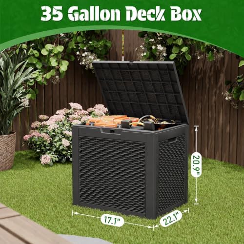 Outdoor Storage Box Waterproof, 35 Gallon Deck Box - Image 2