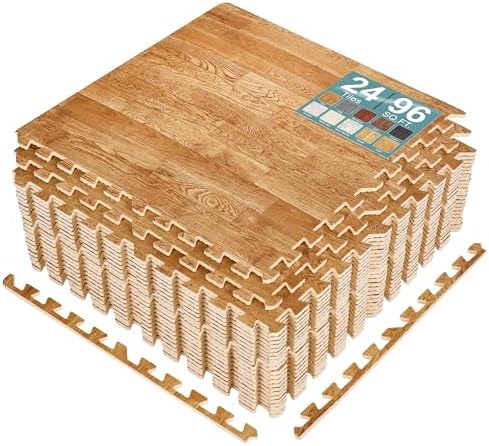 Sorbus Interlocking Wood Grain Foam Floor Tiles by Sorbus