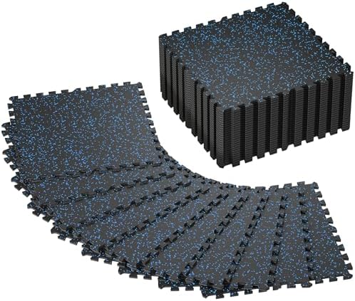 SUPERJARE 0.4'' Thick 36 Pcs 144 Sq Ft Rubber Top Exercise Equipment Mats by SUPERJARE