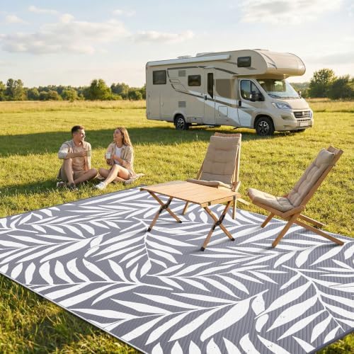 Smiry Outdoor Rug 8x10 ft Waterproof Reversible Leaf Mat - Image 2