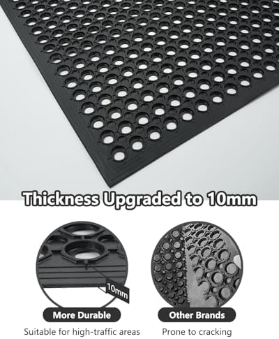 【10mm Extra Thick】36"x60" Heavy Duty Non-Slip Outdoor Rubber Door Mat - Image 2