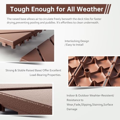 EchoDeck Interlocking Deck Tiles, 44 Pack Deck Tiles Interlocking Outdoor All - Image 4