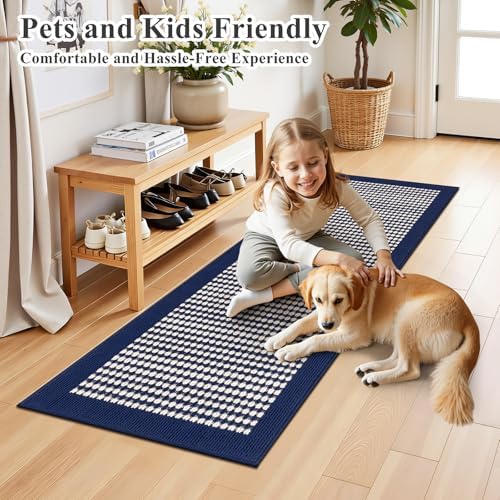 Ileading Hallway Runner Rug 2x6 ft, Washable Indoor Navy Carpet - Image 2