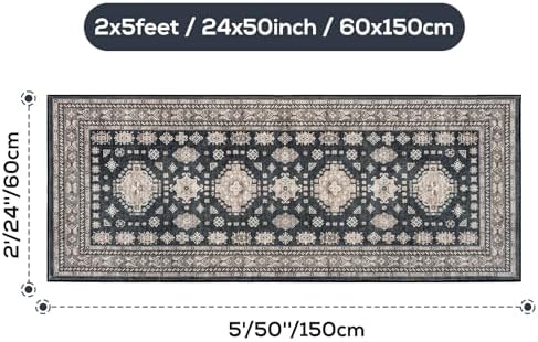 2x5 Runner Rug Washable Non Slip Small Throw Mat - Image 2