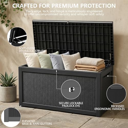 Outdoor Storage Box, 320 Gallon Waterproof Deck Box - Image 3