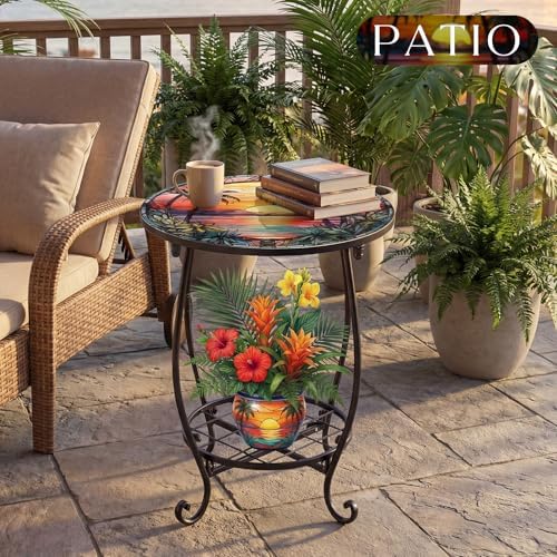 Cinnvoice Outdoor Side Table Small End Patio Porch Table - Image 6
