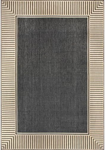 nuLOOM Asha Dark Grey Bordered Indoor/Outdoor Area Rug - Image 7