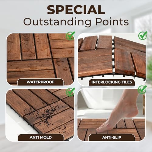 Interlocking Deck Tiles, Dark Brown - Image 4